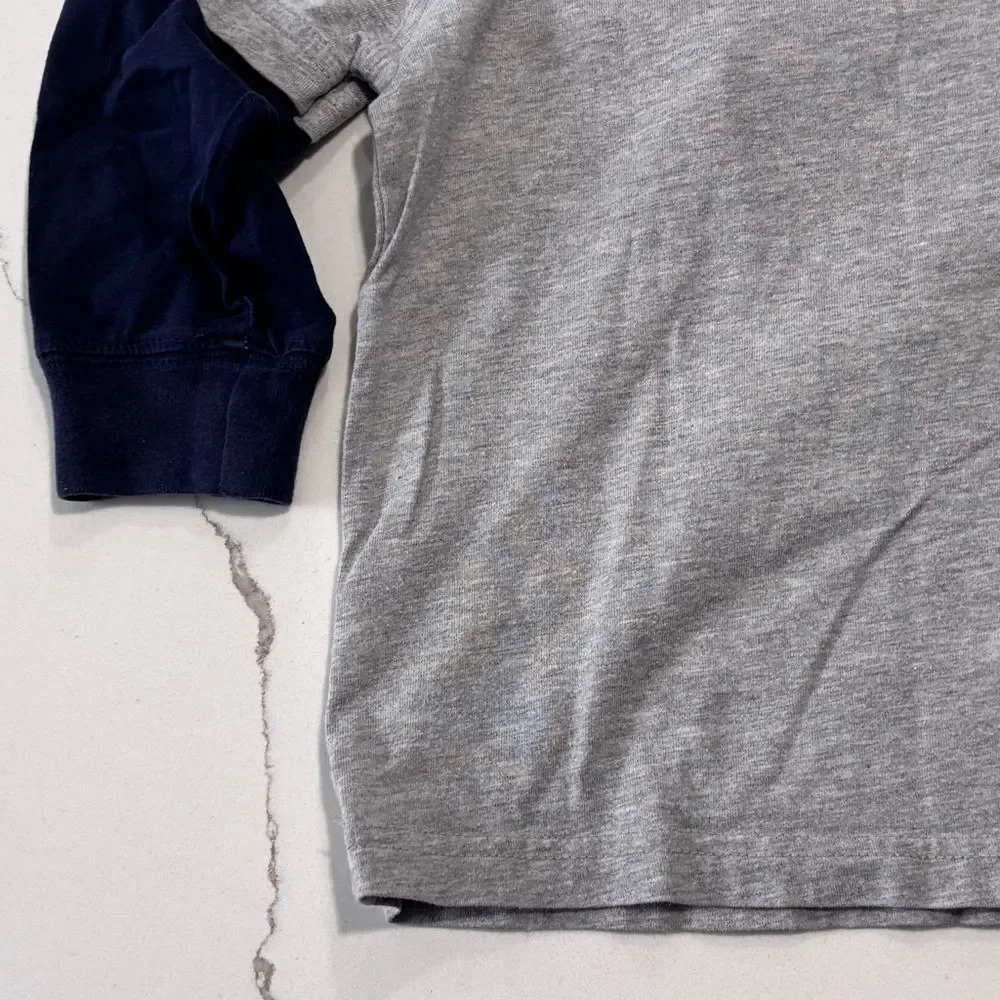 Carter’s | Baby Toddler Boys Grey Navy Long Sleeve Basketball Sports T-Shirt 2T